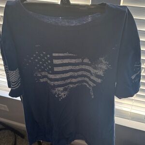 Grunt Style Navy T-Shirt with Rifle Graphic